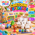 🎨 Bring your kids' imagination to life! ✨ Introducing the Cartoon Superstars DIY Painting Kit! 🧸🚗