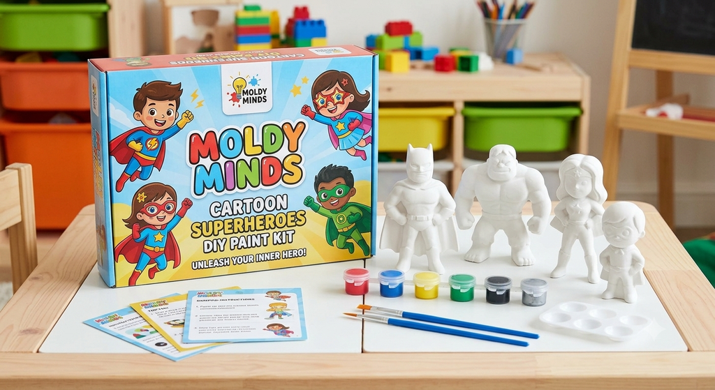 🦸 Cartoon Superheroes DIY Painting Kit – Moldy Minds