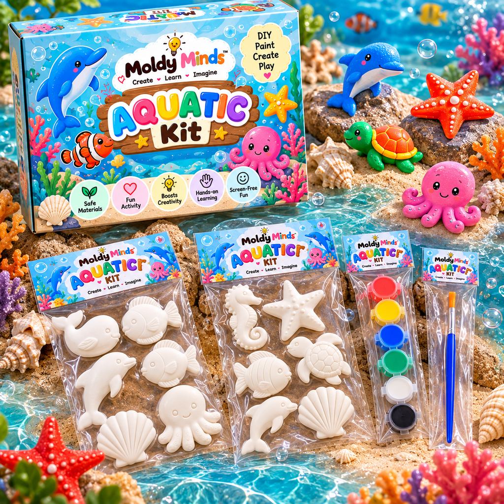 Dive Into a World of Ocean Fun! 🐠🌊
Moldy Minds Aquatic Kit 🐙🦀🐚