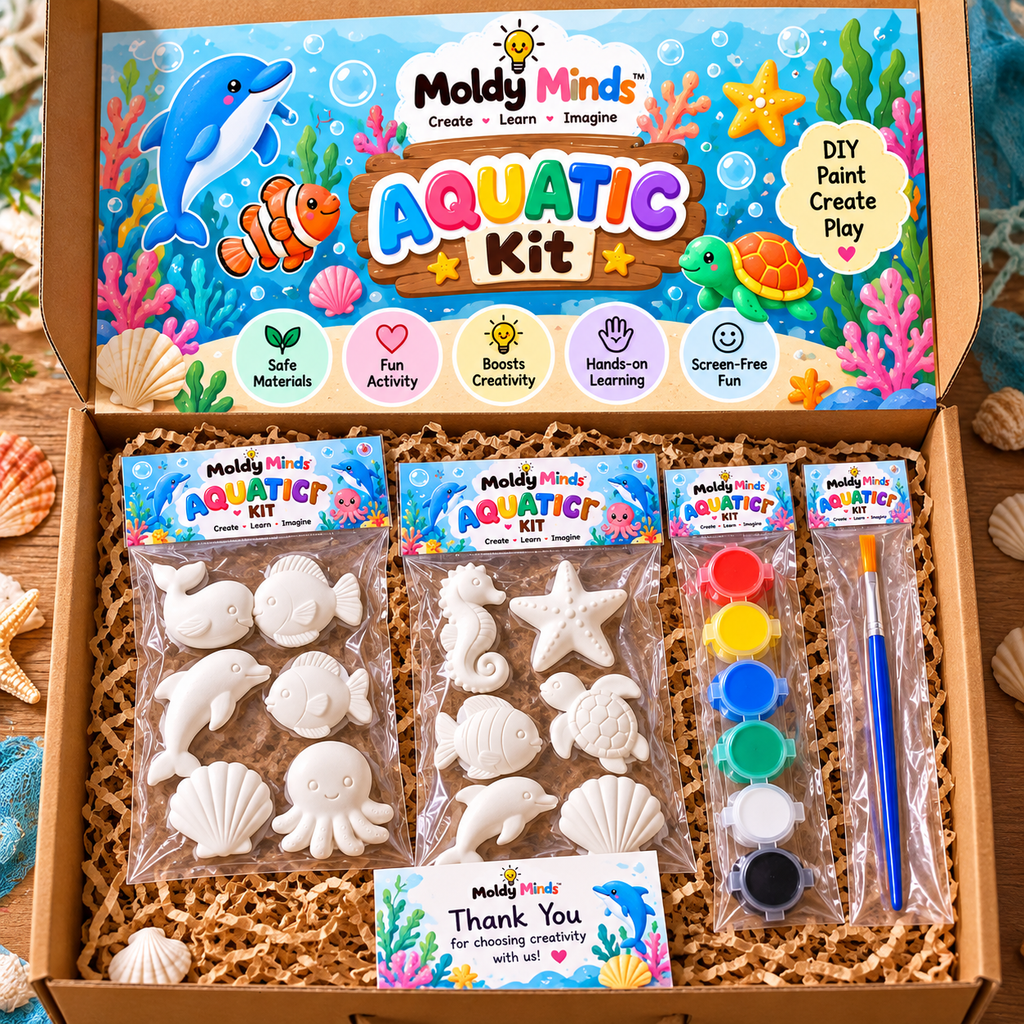 Dive Into a World of Ocean Fun! 🐠🌊
Moldy Minds Aquatic Kit 🐙🦀🐚