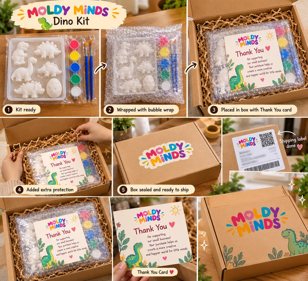 Moldy Minds DIY Dino Painting Kit – Paint, Create & Explore! 🎨🦕